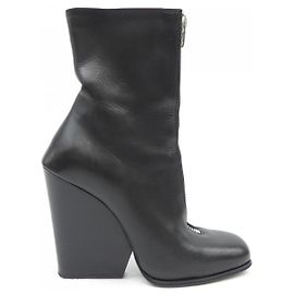 Céline Botas de cuero CELINE Negro