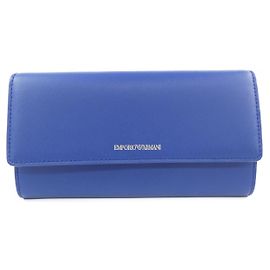 Emporio Armani Leather Long Wallet Blue