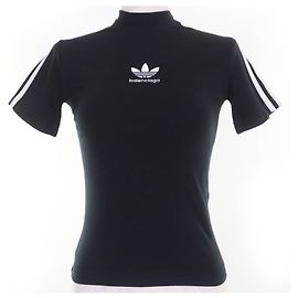 T-shirt a maniche corte in cotone Balenciaga×adidas Nero