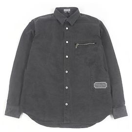 Langarmhemd mit Dior Couture Logo-Patch Braun Grau