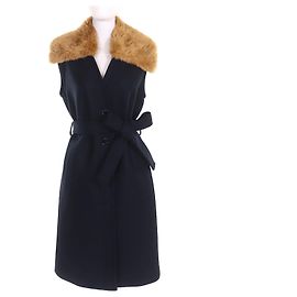 Autre Marque Dries Van Noten Wool Long Vest Blue Navy blue