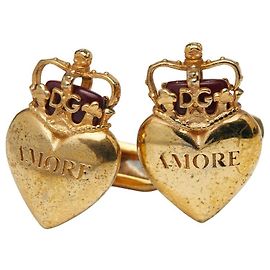 Dolce & Gabbana Botões de punho Heart DOLCE&GABBANA Dourado