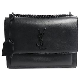 Saint Laurent Sac Sunset noir, taille medium Noir