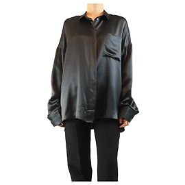 Haider Ackermann Camicia in seta nera - taglia UK 12 Nero