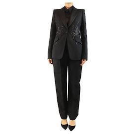 Alexander Mcqueen Black tuxedo blazer and trouser set - size UK 10 Black