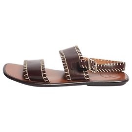 Chloé Brown leather flat sandals - size EU 39 Brown