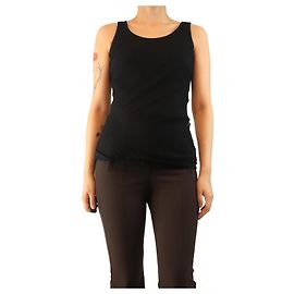 Alexander Mcqueen Canotta nera multistrato in misto seta - taglia UK 8 Nero