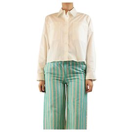Lorena Antoniazzi Camisa corta blanca con bolsillo - talla UK 8 Blanco