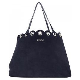 Autre Marque Lederhandtasche Claudie Pierlot Blau Marineblau