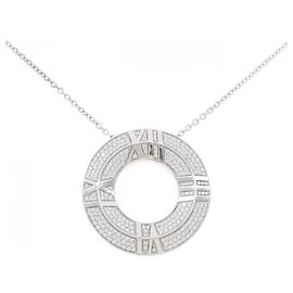 Tiffany & Co Colar Tiffany Atlas X Closed Circle 750 Ouro Branco e Diamante Prata