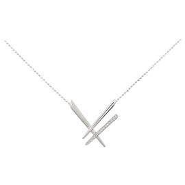 Autre Marque Au750 Weißgold Diamant Halskette Silber