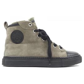 Hermès Hermes Shearling Sneakers Green Khaki