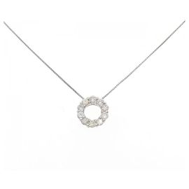 Autre Marque Platin-Diamant-Halskette Silber