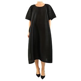 Pleats Please Black short-sleeved pleated dress - One size Black