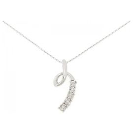 Autre Marque Collana in oro bianco 10K e diamanti Argento