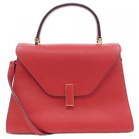 Bolsa de pele de vitelo macia Valextra Vermelho