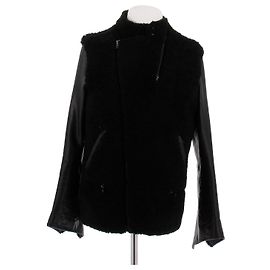 Givenchy Cappotto in shearling e pelle Nero