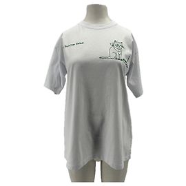 Autre Marque Camiseta blanca con estampado de gato Blanco