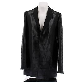 Givenchy Satin Suit Jacket Black Silk Size 48 Black