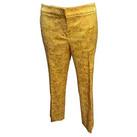 Just Cavalli Yellow Jacquard Pants Yellow