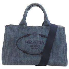 Prada Canapa 2-Way Handbag Blue