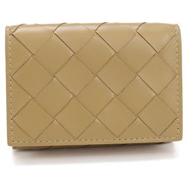 Cartera tríptico beige Bottega Veneta Beige