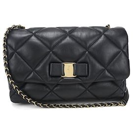 Borsa a tracolla in pelle nera Salvatore Ferragamo Nero