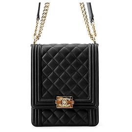 Borsa a tracolla Chanel Boy in agnello Nero