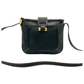 Borsa a tracolla in pelle con logo Anagram in rilievo Loewe Nero