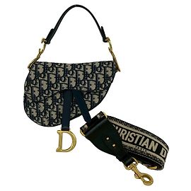 Sac Saddle Oblique Christian Dior Bleu Marine