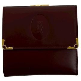Cartier Must Line Leder-Tri-fold-Wallet Bordeaux