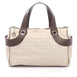 Sac à main mini Boston Bulgari Logomania Marron Beige
