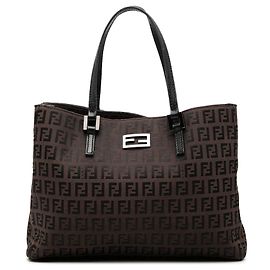 Fendi Zucchino Canvas Tote in Braun Braun Dunkelbraun