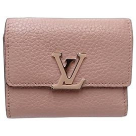 Louis Vuitton Pink Taurillon Capucines Compact Wallet Pink