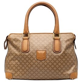 Céline Celine Beige Macadam Coated Canvas Handbag Beige