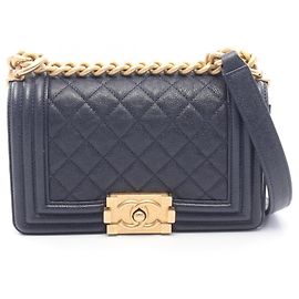 Borsa a Spalla Chanel Boy Small Blu navy