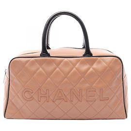 Borsa Tote Bowling Matelassé Chanel Handbag Marrone Nero