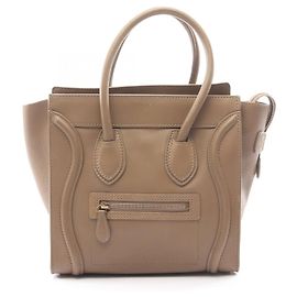 Céline Sac cabas Celine Luggage Micro Shopper Marron
