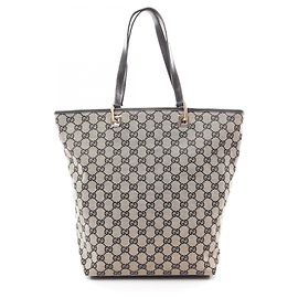 Borsa Tote Gucci GG Canvas Nero Beige