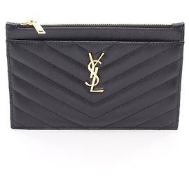Cartera de cuero negro Yves Saint Laurent Negro
