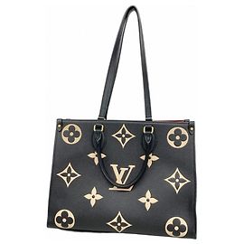 Borsa Tote Louis Vuitton Monogram Empreinte Bicolor OnTheGo MM Nero Beige