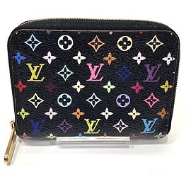 Louis Vuitton Zippy Coin Purse Black Multiple colors Monogram