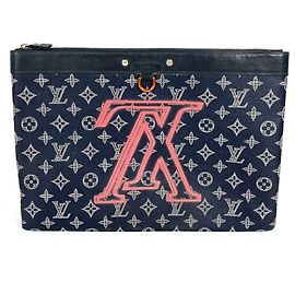 Louis Vuitton Monogram Ink Pochette Apollo Red Navy blue