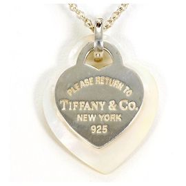 Tiffany & Co. Return to Double Heart Silver Necklace Silvery