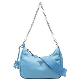 Prada Triangle Logo Plate Handbag Blue