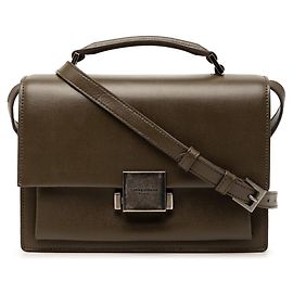 Bolsa de couro marrom Saint Laurent com logotipo Marrom
