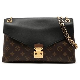 Borsa a Spalla Louis Vuitton Monogram Pallas Chain Marrone Nero