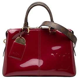 Bolsa Tote e Crossbody Louis Vuitton Monogram Vernis Miroir Marrom Roxo