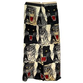 Falda Gucci 2017 Tiger Head en seda multicolor Multicolor