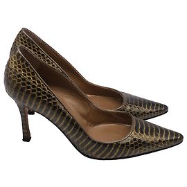 Manolo Blahnik Python Pumps in Animal Print Leather Other Python print